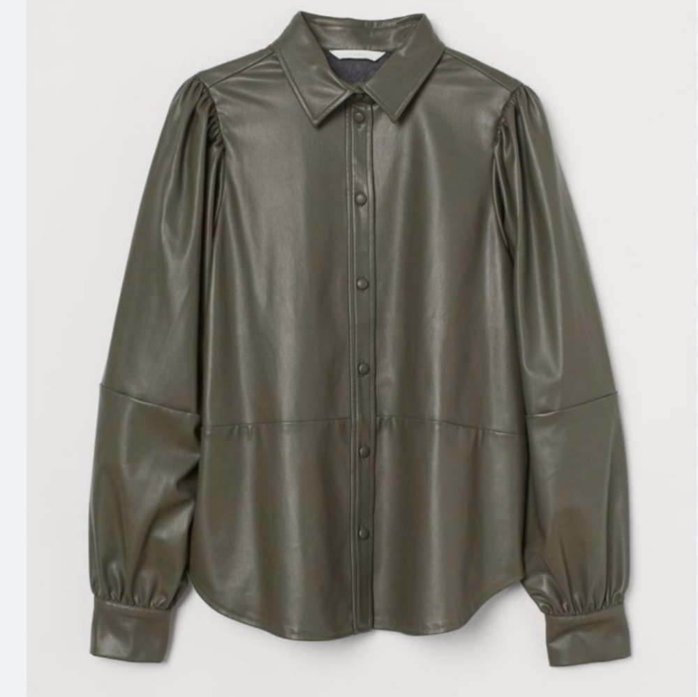 New H&M Faux Leather Top Size XS